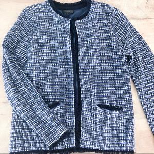 J.Crew Blue Metallic Lined Sweater Jacket